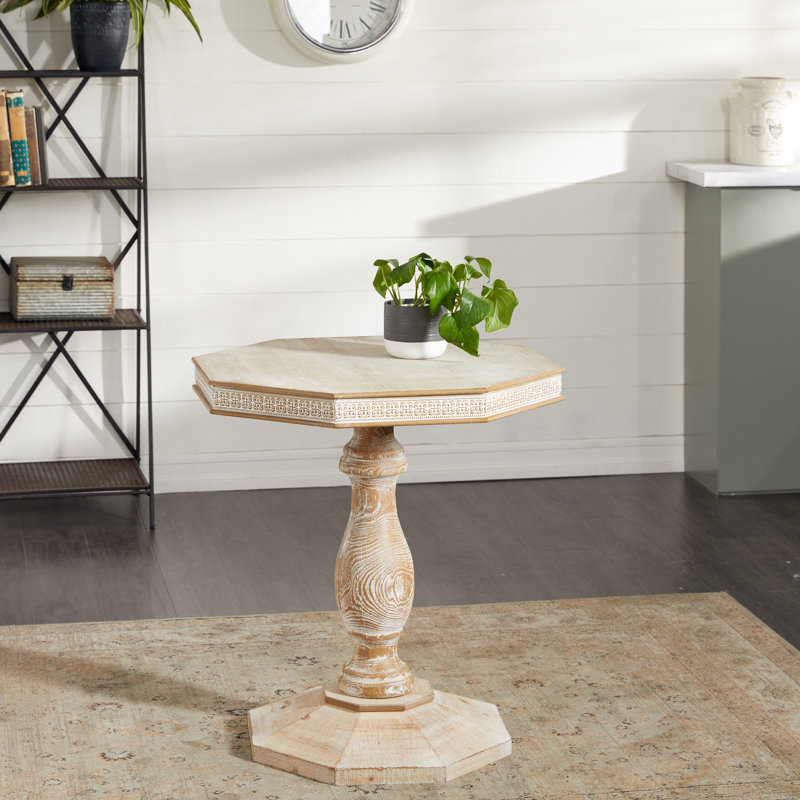 Dakota Fields Solid Wood Pedestal End Table Wayfair